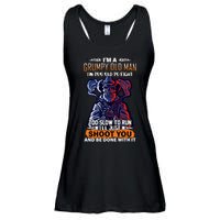 Grumpy Old Man Too Old To Fight Run I'll Just Shoot You Ladies Essential Flowy Tank