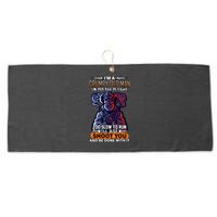 Grumpy Old Man Too Old To Fight Run I'll Just Shoot You Large Microfiber Waffle Golf Towel