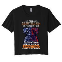 Grumpy Old Man Too Old To Fight Run I'll Just Shoot You Crop Top