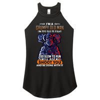 Grumpy Old Man Too Old To Fight Run I'll Just Shoot You Women's Perfect Tri Rocker Tank