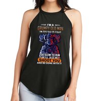Grumpy Old Man Too Old To Fight Run I'll Just Shoot You Women's Perfect Tri Rocker Tank