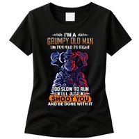 Grumpy Old Man Too Old To Fight Run I'll Just Shoot You Womens T-Shirt