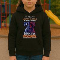 Grumpy Old Man Too Old To Fight Run I'll Just Shoot You Kids Hoodie