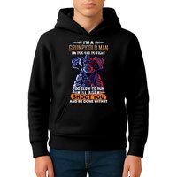 Grumpy Old Man Too Old To Fight Run I'll Just Shoot You Kids Hoodie