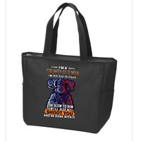 Grumpy Old Man Too Old To Fight Run I'll Just Shoot You Zip Tote Bag