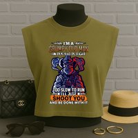 Grumpy Old Man Too Old To Fight Run I'll Just Shoot You Garment-Dyed Women's Muscle Tee