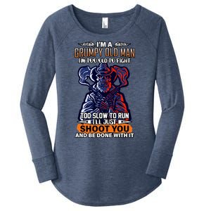 Grumpy Old Man Too Old To Fight Run I'll Just Shoot You Women's Perfect Tri Tunic Long Sleeve Shirt