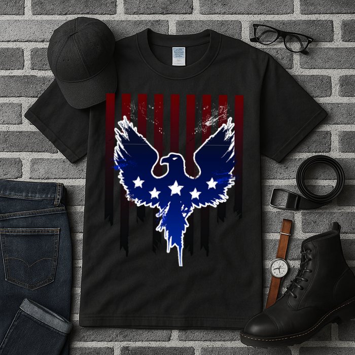Grunge American Eagle USA Flag Tall T-Shirt