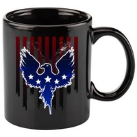 Grunge American Eagle USA Flag 11oz C Handle Ceramic Mug