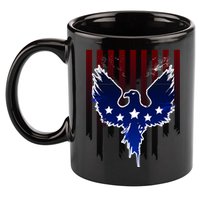 Grunge American Eagle USA Flag 11oz C Handle Ceramic Mug