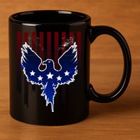 Grunge American Eagle USA Flag 11oz C Handle Ceramic Mug