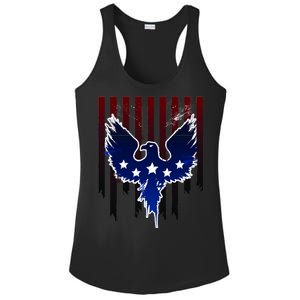 Grunge American Eagle USA Flag Ladies PosiCharge Competitor Racerback Tank