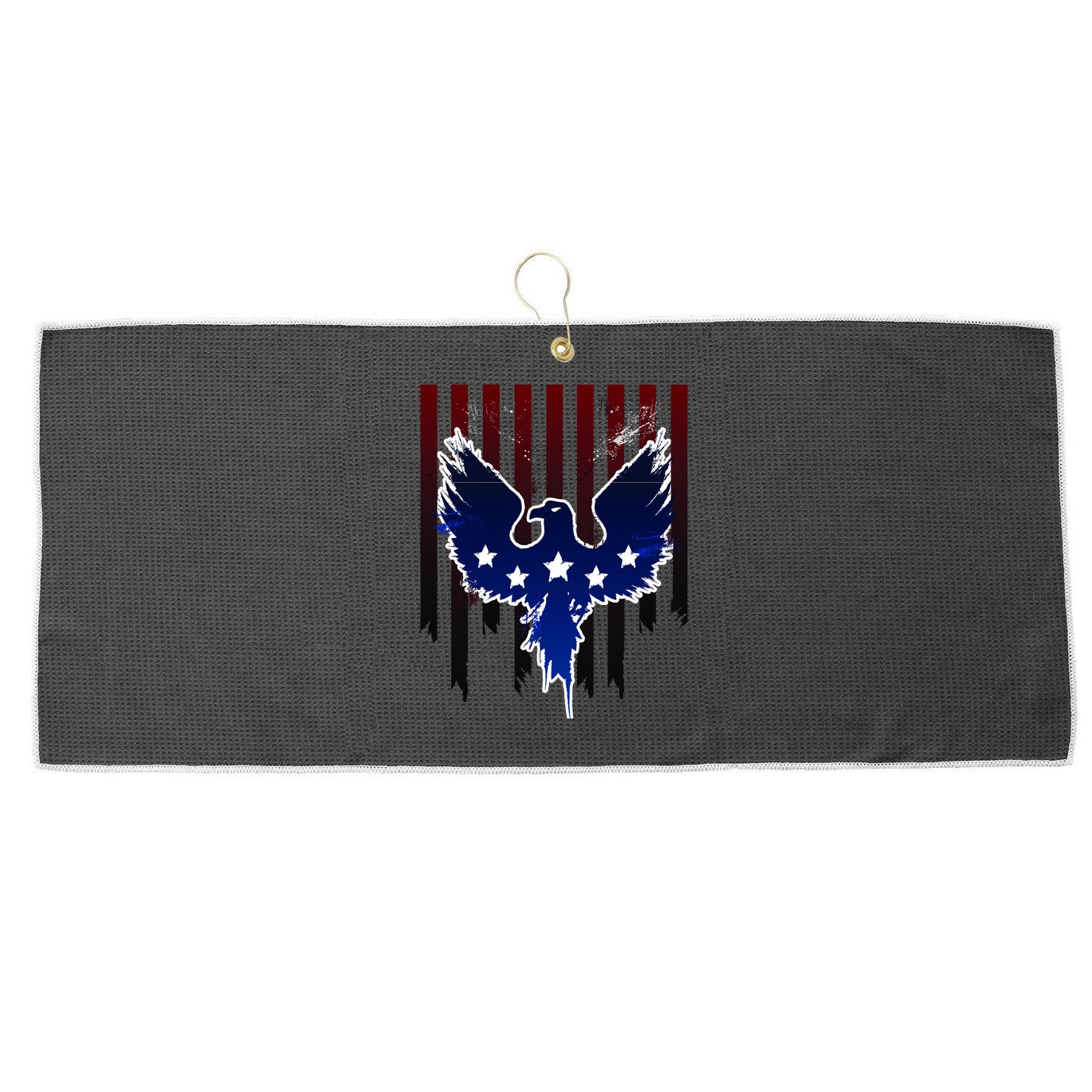 Grunge American Eagle USA Flag Large Microfiber Waffle Golf Towel