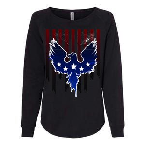 Grunge American Eagle USA Flag Womens California Wash Sweatshirt