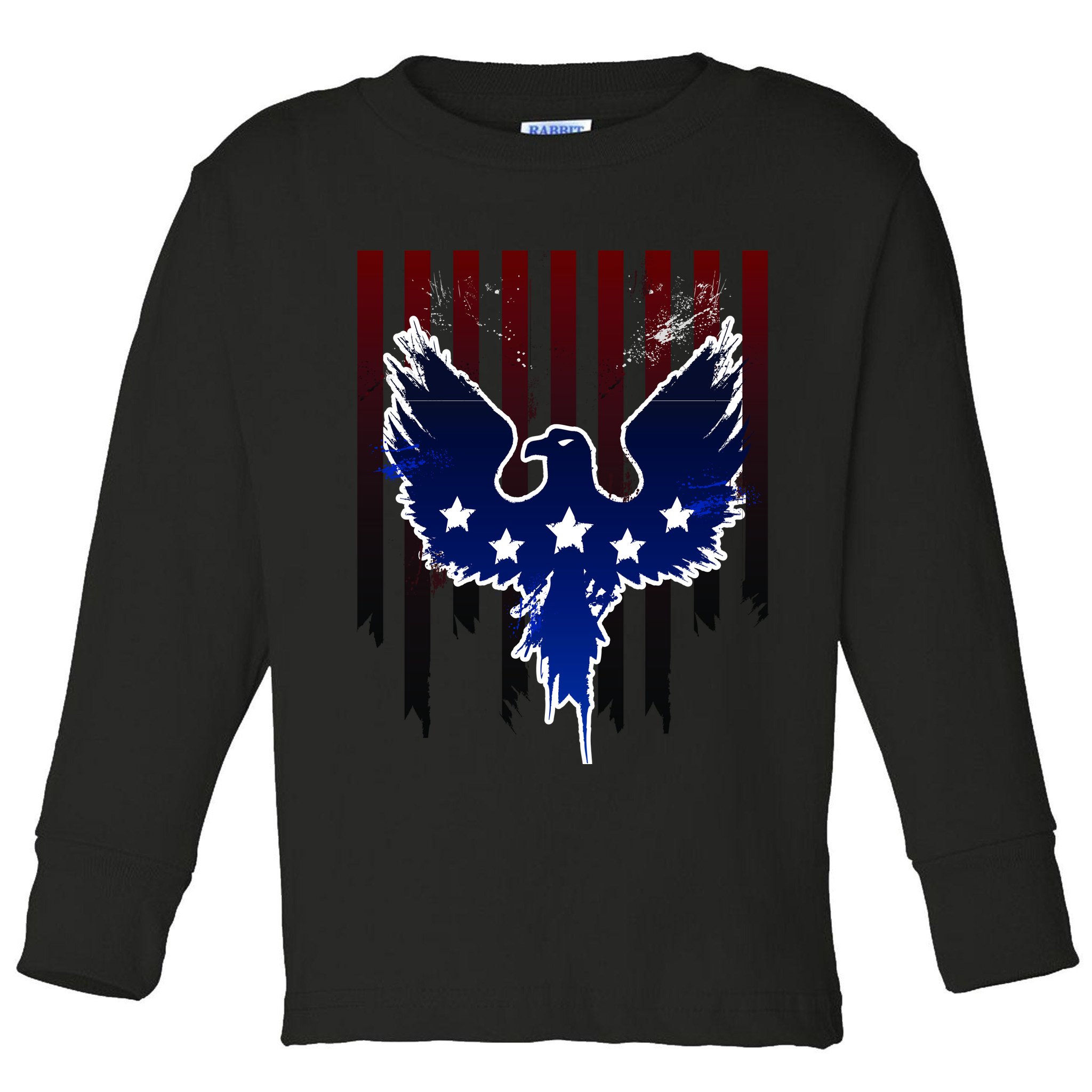 Grunge American Eagle USA Flag Toddler Long Sleeve Shirt