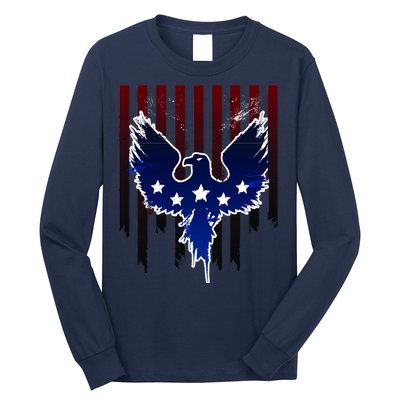 Grunge American Eagle USA Flag Long Sleeve Shirt