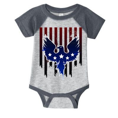 Grunge American Eagle USA Flag Infant Baby Jersey Bodysuit
