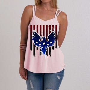 Grunge American Eagle USA Flag Women's Strappy Tank