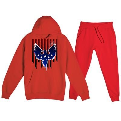 Grunge American Eagle USA Flag Premium Hooded Sweatsuit Set