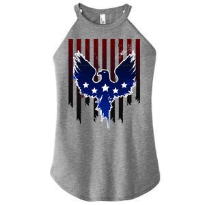 Grunge American Eagle USA Flag Women's Perfect Tri Rocker Tank