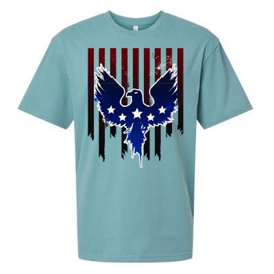 Grunge American Eagle USA Flag Sueded Cloud Jersey T-Shirt