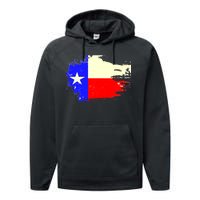 Grunge Texas Flag Performance Fleece Hoodie