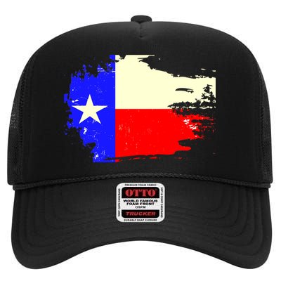 Grunge Texas Flag High Crown Mesh Back Trucker Hat