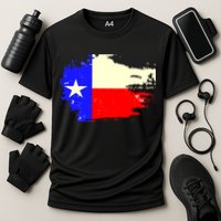 Grunge Texas Flag Cooling Performance Crew T-Shirt