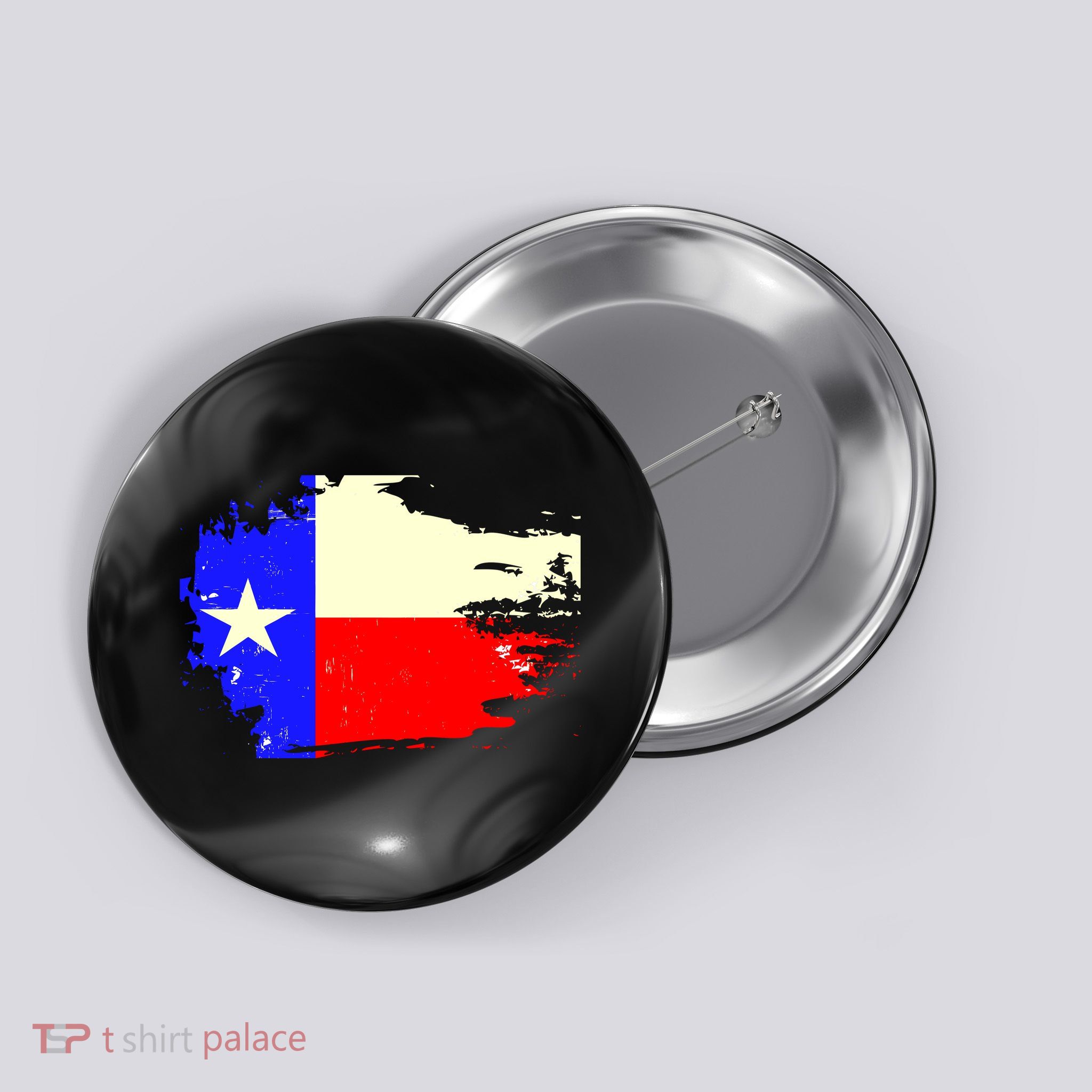 Grunge Texas Flag Button
