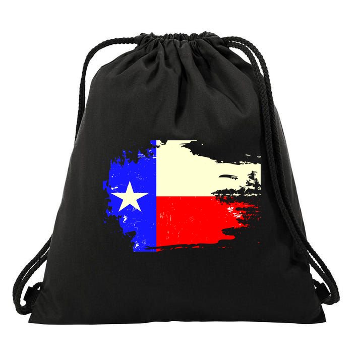 Grunge Texas Flag Drawstring Bag