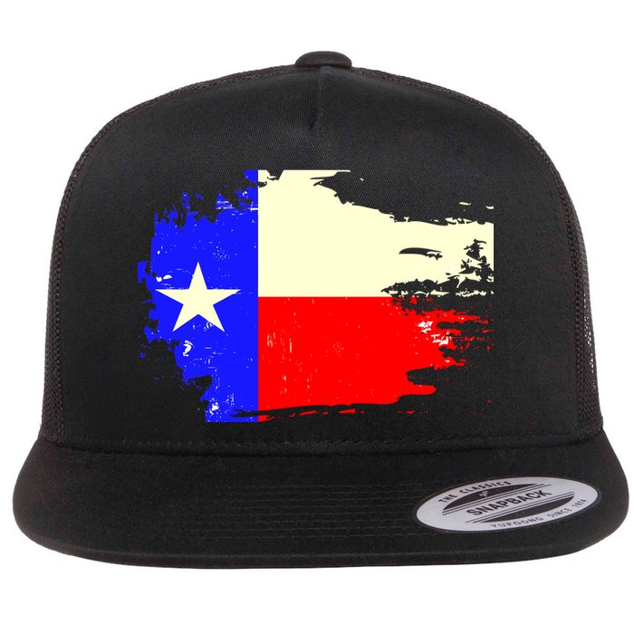 Grunge Texas Flag Flat Bill Trucker Hat