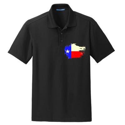 Grunge Texas Flag Dry Zone Grid Polo