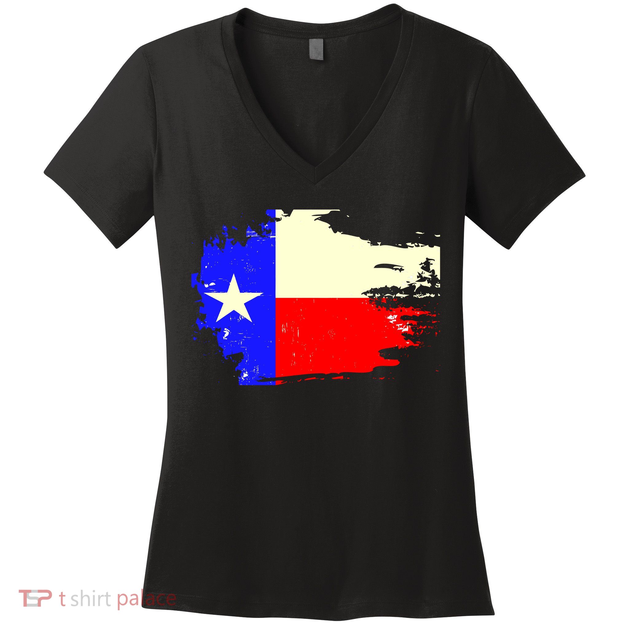 Grunge Texas Flag Women's V-Neck T-Shirt