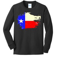 Grunge Texas Flag Kids Long Sleeve Shirt