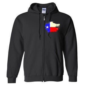 Grunge Texas Flag Full Zip Hoodie