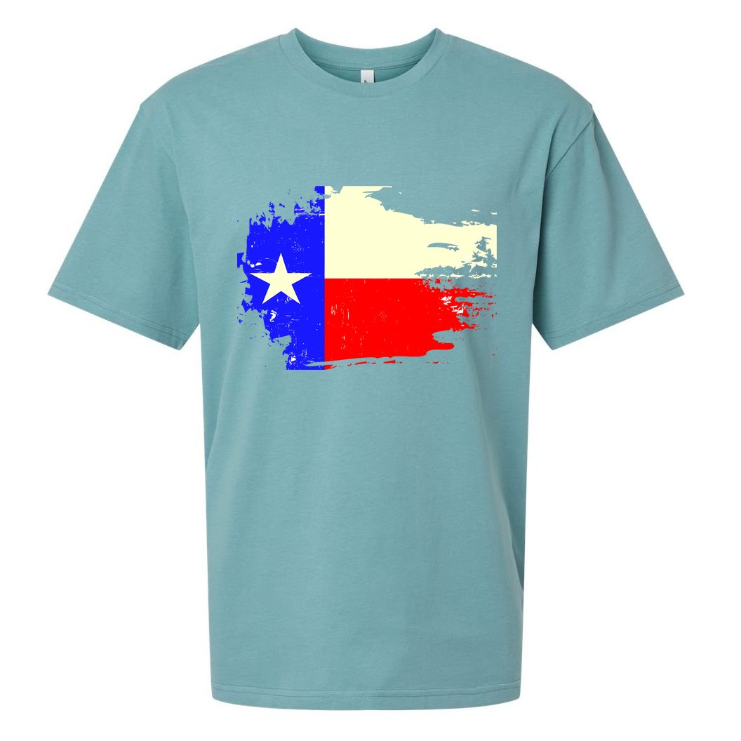 Grunge Texas Flag Sueded Cloud Jersey T-Shirt