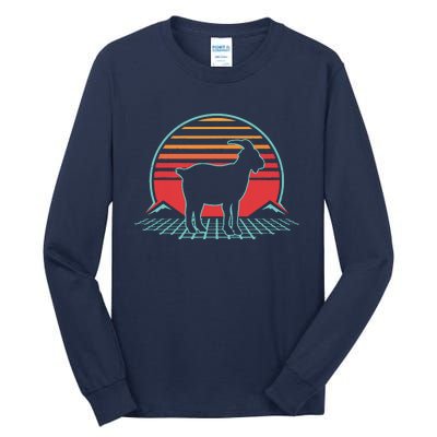 Goat Retro Vintage 80s Style Farm Animal Lover Gift Tall Long Sleeve T-Shirt