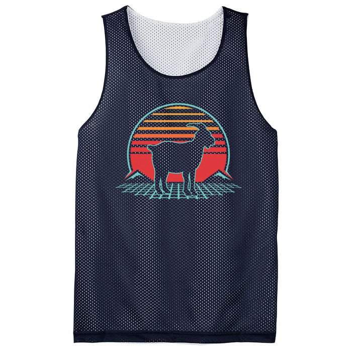 Goat Retro Vintage 80s Style Farm Animal Lover Gift Mesh Reversible Basketball Jersey Tank