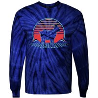 Goat Retro Vintage 80s Style Farm Animal Lover Gift Tie-Dye Long Sleeve Shirt