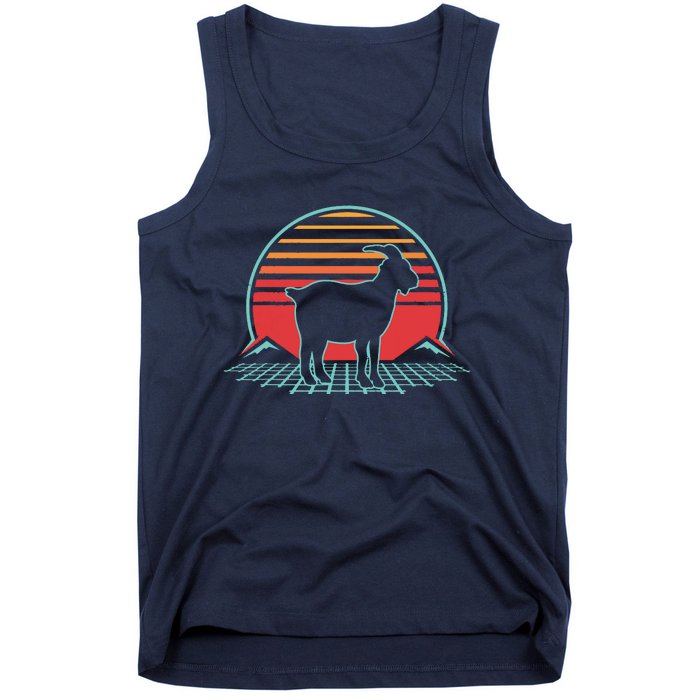 Goat Retro Vintage 80s Style Farm Animal Lover Gift Tank Top