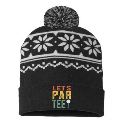 Golf Retro Vintage 70s 80s Style Golfer Player Gift USA-Made Snowflake Beanie