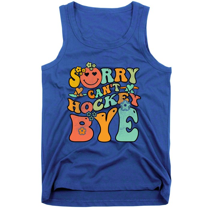 Groovy Retro Vintage Sorry Cant Hockey Bye Gift Tank Top