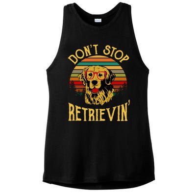 Golden Retriever Vintage Dont Stop Retrievin Golden Lovers Funny Gift Ladies PosiCharge Tri-Blend Wicking Tank