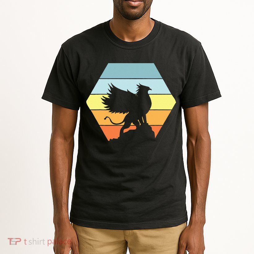 Griffin Retro Vintage Sunset Lion Eagle Mythical Creature Tall T-Shirt