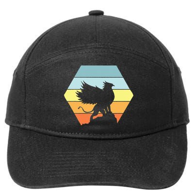 Griffin Retro Vintage Sunset Lion Eagle Mythical Creature 7-Panel Snapback Hat