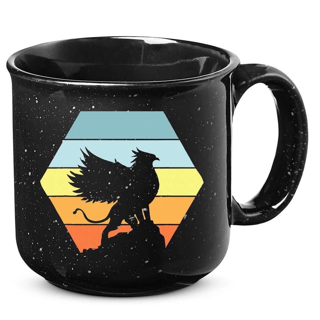 Griffin Retro Vintage Sunset Lion Eagle Mythical Creature 15oz Campfire Ceramic Mug