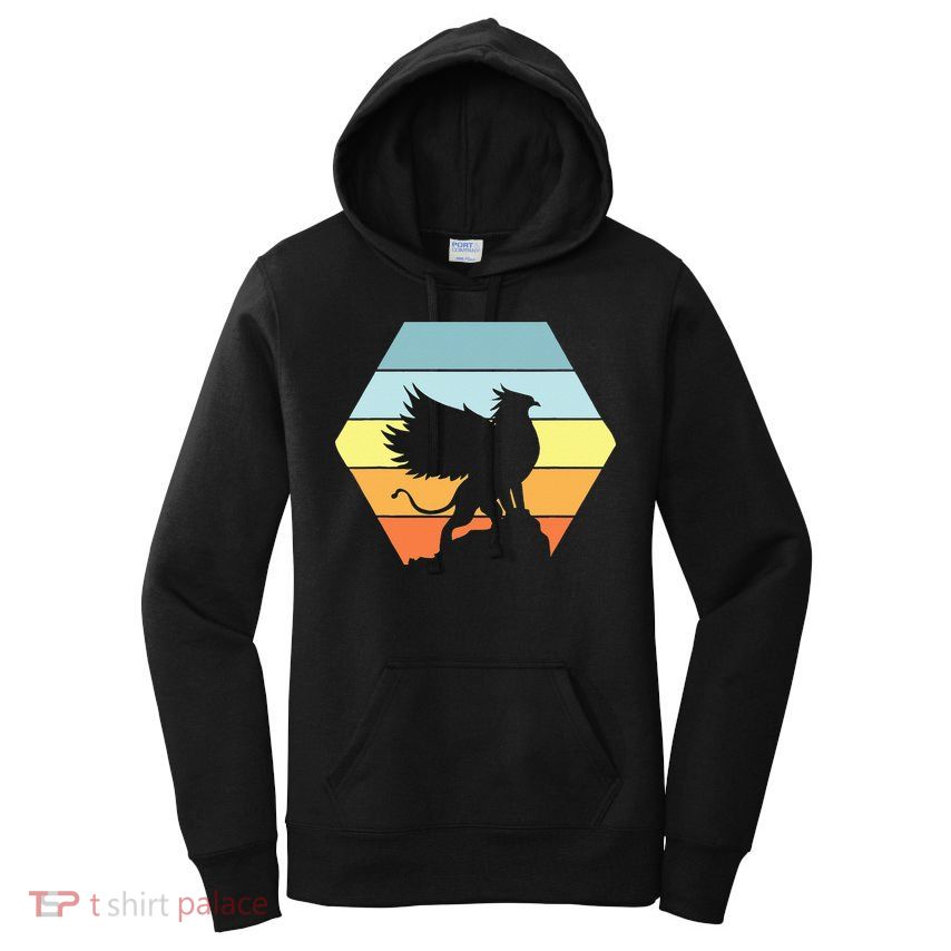 Griffin Retro Vintage Sunset Lion Eagle Mythical Creature Women's Pullover Hoodie