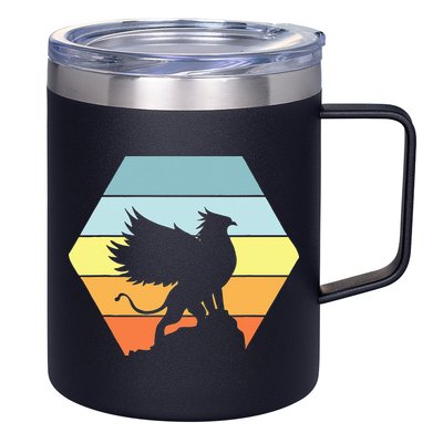 Griffin Retro Vintage Sunset Lion Eagle Mythical Creature 12oz Stainless Steel Coffee Mug
