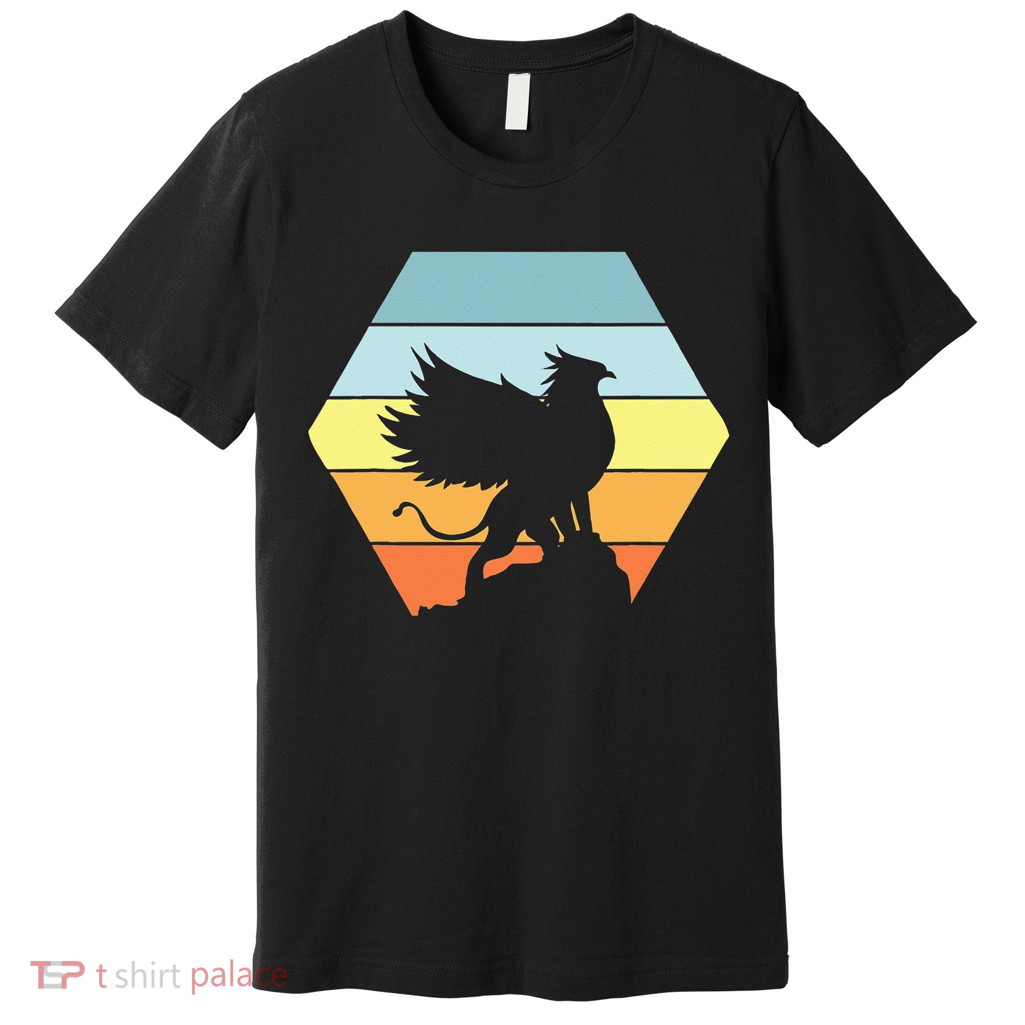 Griffin Retro Vintage Sunset Lion Eagle Mythical Creature Premium T-Shirt