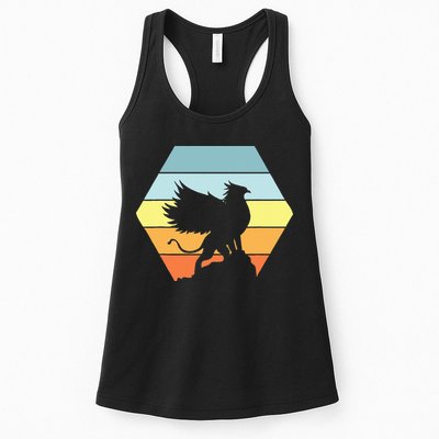 Griffin Retro Vintage Sunset Lion Eagle Mythical Creature Womens Tank Top